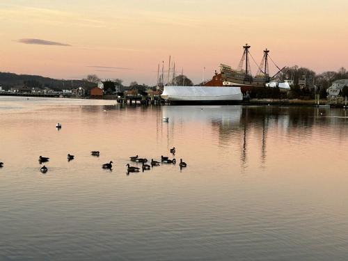 Historic Captains House & School House, Mystic Riverfront Home with Seaport Views