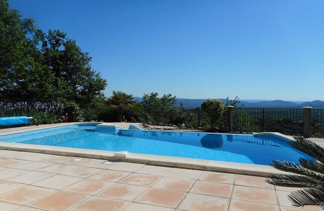 Holiday villa in Courry, Cévennes, view, heated pool, pets admitted