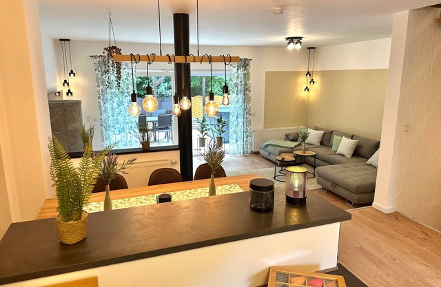 House by the forest with outdoor whirlpool and fireplace