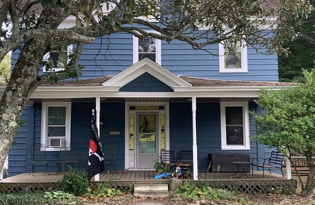 In town location with porches and shady patios