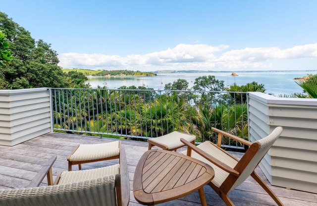 Koi Waiheke - Koi Waiheke is a stunning luxury holiday home in Omiha, Waiheke Island. With 4 bedrooms; 4 bathrooms; a large entertainer’s kitchen; spectacular ocean views; a private mooring; and a boat shed offering direct access to the ocean. This i