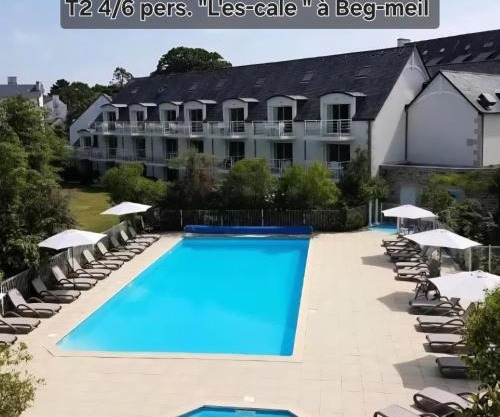 L'ES-CALE DE BEG-MEIL AVEC PISCINE ET PLAGE Appartement avec 1 chambre et 1 alcôve