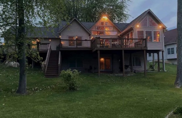Cozy Winter Waterfront Chalet with gorgeous lake views.