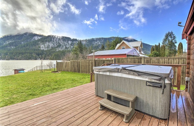 Lakefront Cabin w/ Stunning Mountain Views & Dock!