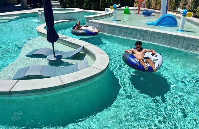 LAZY RIVER, Pedal boats, SPLASH PARK, Water slide, Theater, Arcade games, V/ball
