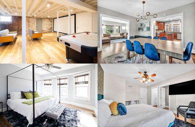 Luxurious 9 BR Movie Theater Duplex Near CWRU!