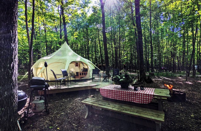 POV Resort Campgrounds - Tienda de lujo # 1 (Yurta con electricidad, actualizaciones de calor opcionales)