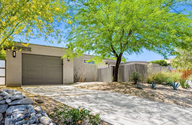 Mid-century modern home with pool, pool spa, grill, & casita with kitchenette