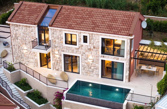 Modern family house first row next to the sea