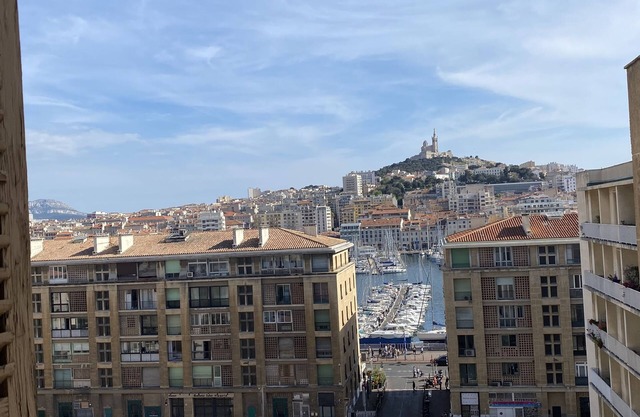 Splendid view of Notre Dame de la Garde and the Old Port