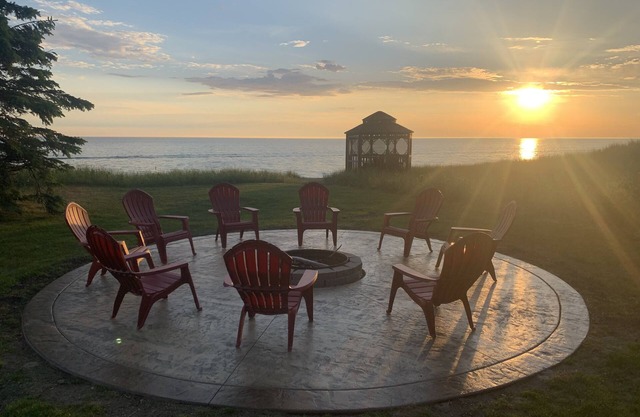 Hermosa casa en la playa del lago Michigan