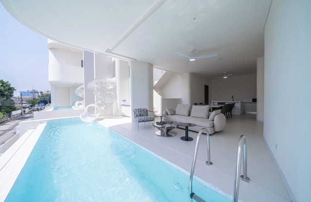Pool villa with slide karaoke kitchen