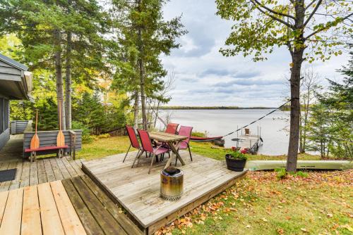 Private Peninsula! Modern-Rustic Fall Lake Cabin