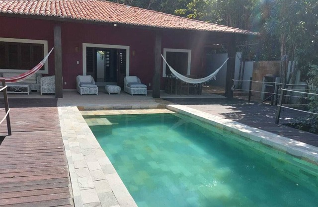 casa de vacaciones tranquila con piscina privada y terraza con una vista clara sobre Pipa