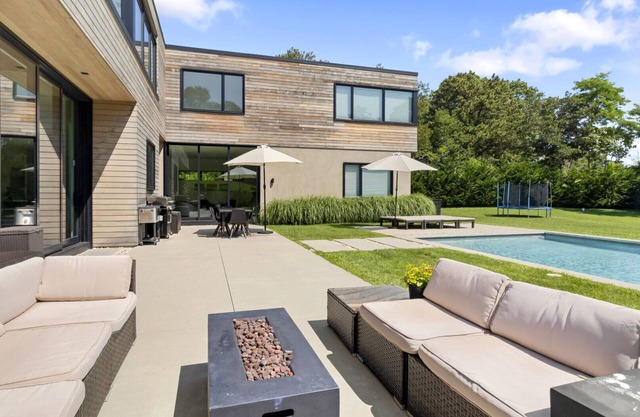 Recently constructed modern-style home with a gated entrance, private pool,...