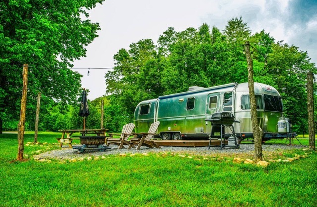 Restored Vintage Airstream at Craft Brewery