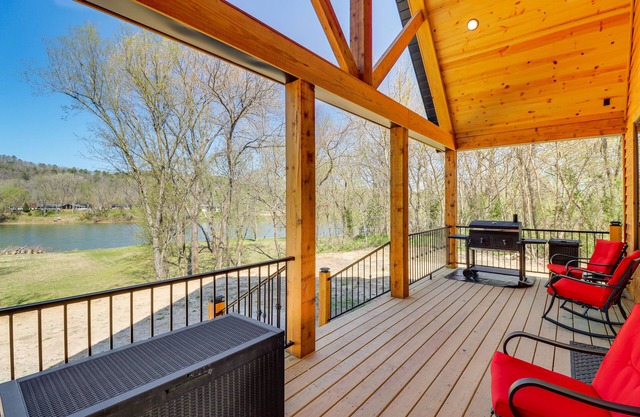 Riverfront Mountain View Cabin w/ Deck & Grill!