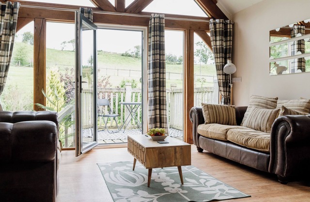 Section of luxury renovated barn with a large hot tub. Sleeping 5