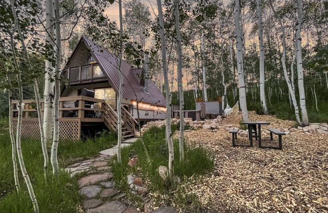 Serene A-Frame Tiny Home in the Aspens w/Hot Tub, Outdoor Shower, Minutes from Park City
