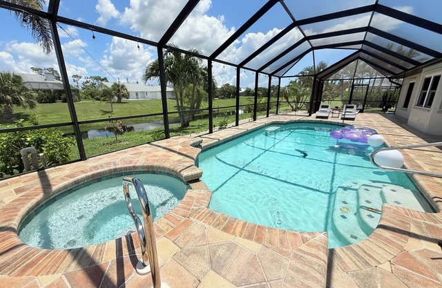 Serenity in luxury... Modern 3-bedroom house with large heated saltwater pool