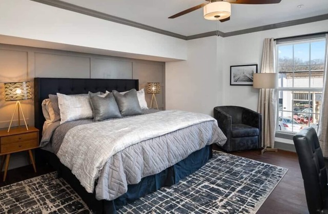 Stylish King Suite On Main w/ Views | Desk | Wifi