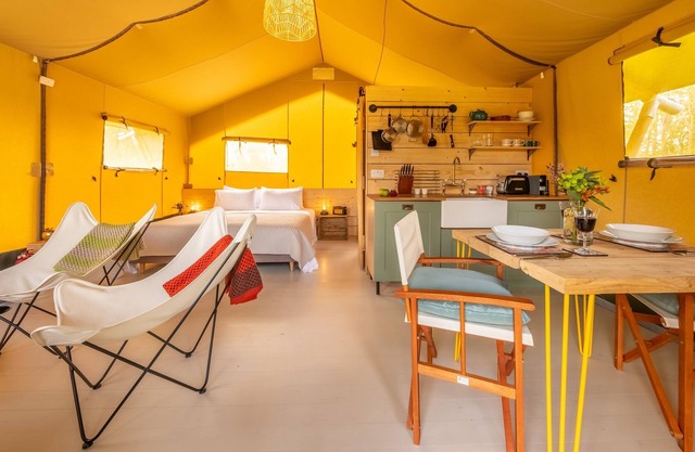 The Apple Bobber is a luxurious tent offering couples the chance to relax