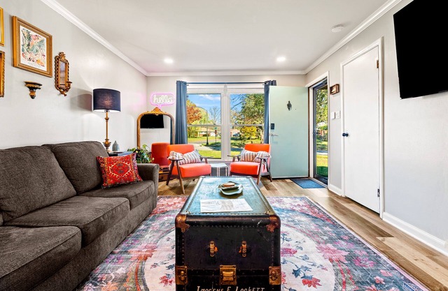 The Jungalow: 65" 4K TV, memory foam, kid-friendly