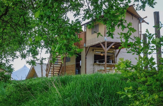 Treehouse tent at the Regge with private sanitary facilities | 6 people