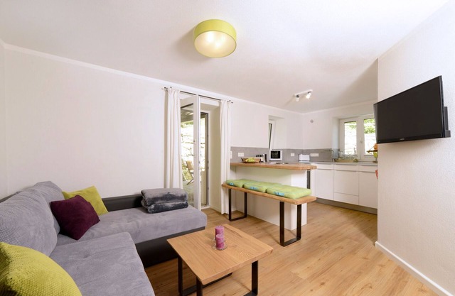 Apartamento "living" para 2-3 personas en la CE, 30 m², cocina y dormitorio