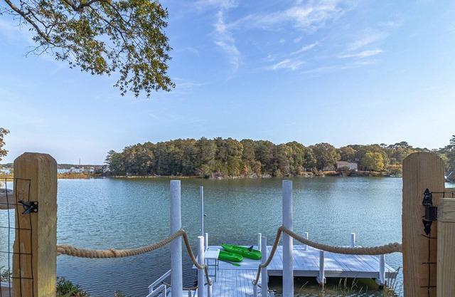 Waterfront dog-friendly 1-story w/ fenced yard, rec room, dock @Little Wicomico