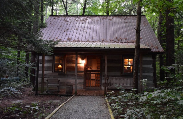 Cabaña de madera-Baño privado-Romántico-Vista al bosque-Blue Log Cabin