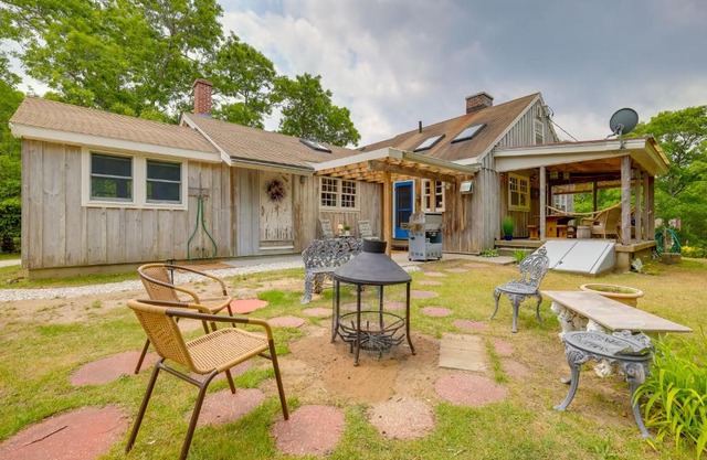 Yard and Fire Pit Unique Cape Cod Home in Brewster