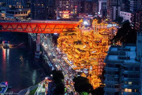 Jeifangbei Central Business District Apartamento | 重庆大野江景民宿
