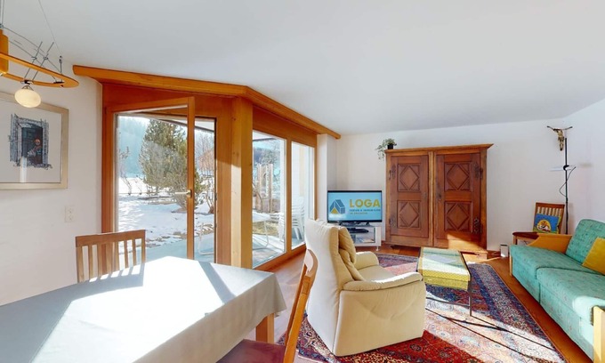 Celerina-Schlarigna Apartamento | Apartamento de 2 piezas en la planta baja, con ca.