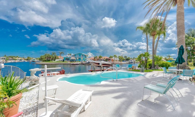 Gulf Harbors Casa | 3/2 Waterfront Canal Home w/ Private Pool, Kayaks, Gulf Access, Dock, Fishing, Dolphins