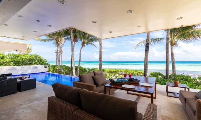 Área de Playacar Fase I Casa | Casa de 3 recámaras frente al mar con piscina privada - Playacar fase 1