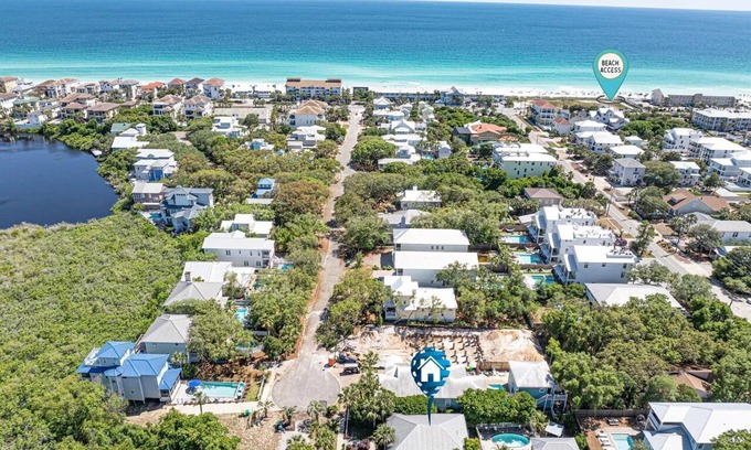Crystal Beach Cabaña | 5BR/4BR Oasis w/Pool, Bar, Firepit – Sleeps 14, multi-family, <5 Mins to Beach!