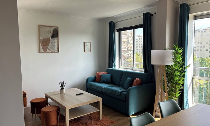 Fresnes Apartamento | 82 m2 /Modern/Free parking/Metro 14 10min + RER B 7 minutes away