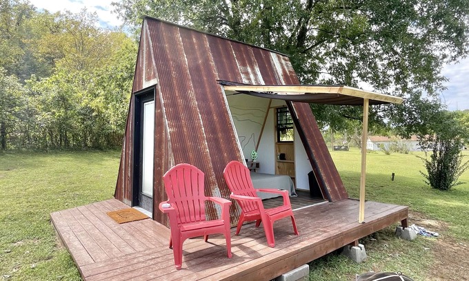 Bentonville Cabaña | A-Frame Glamping Unit with Electricity! Site 1; The Lucky 1
