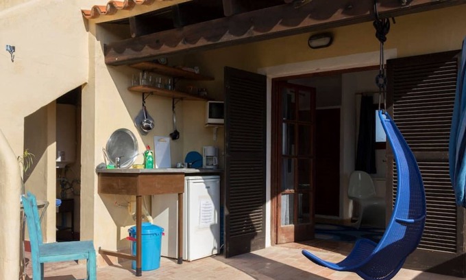 Es Canar Apartamento | Azul, vista al mar, terraza, cocina al aire libre, área de bicicletas, playas, hippiemarket