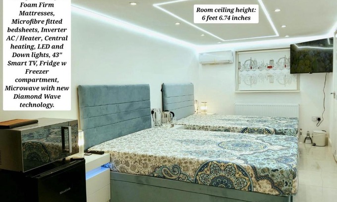 Yeading Cama Y Desayuno | Air Conditioned Modern Double Bed Room with Private Attached Bathroom - FREE Parking - Near London Heathrow Airport & Southall Broadway