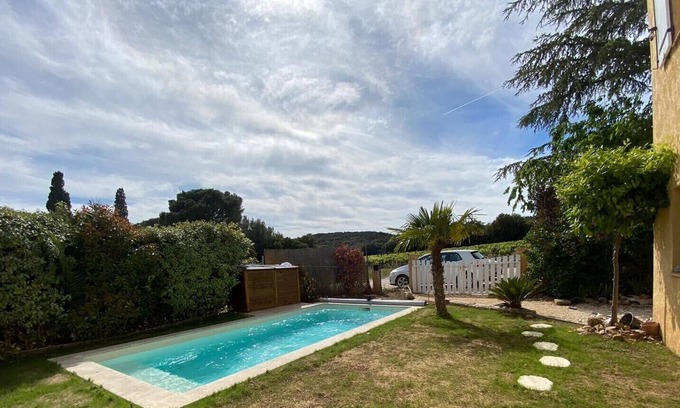 Valliguieres Casa | Villa con aire acondicionado y vistas a los viñedos de Valliguières, cerca de Uzès.