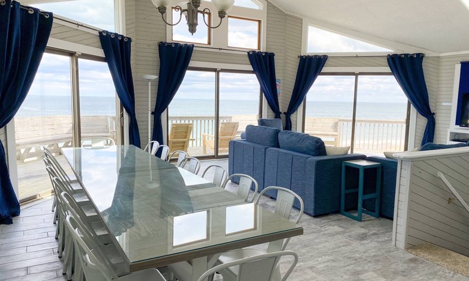 South Nags Head Casa | Restauración de playa completa! Gran frente al mar! 3 habitaciones principales!