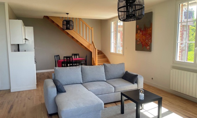 Villerville Apartamento | Anne: Grand 2 Pièces Duplex Avec Balcon vue mer Imprenable