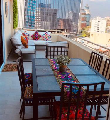 Santiago Apartamento | Apartament Condo Amueblado, ENCOMENDEROS 200 El Golf, Las Condes Santiago con vista al Costanera Center