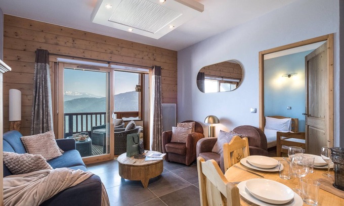 Bisanne 1500 Apartamento | Apartamento para 6 con balcón y estacionamiento, Bisanne 1500