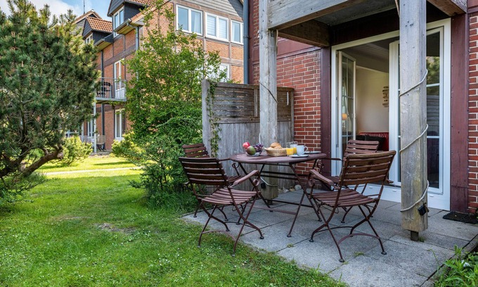 Ostersiel Apartamento | Apartamento 'Kleine Ella Pellworm' con terraza privada, jardín compartido y Wi-Fi
