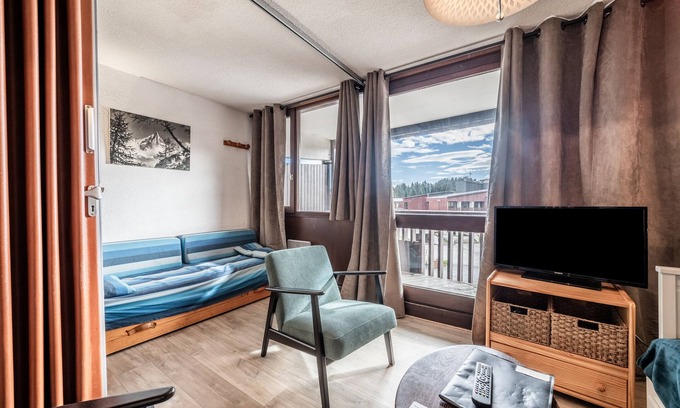 Le Praz de Lys Apartamento | Apartamento 'Les Mouflons' con vistas a la montaña y balcón