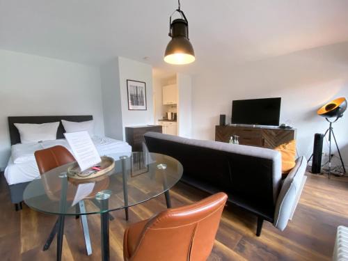 Hammfeld Apartamento | Apartment Neuss-Düsseldorf Messe, Balkon, Küche