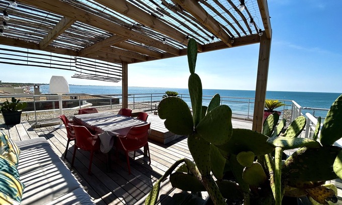 Carnon-Plage Apartamento | APARTAMENTO DE VISTA PANORÁMICA PERMANENTE AL MAR. PLAYA DIRECTA PISCINA